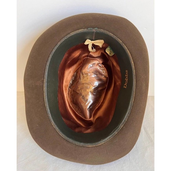 Dobbs Fedora Hat Men's 6 7/8 Brown Feather Felt Headwear - Picture 9 of 9